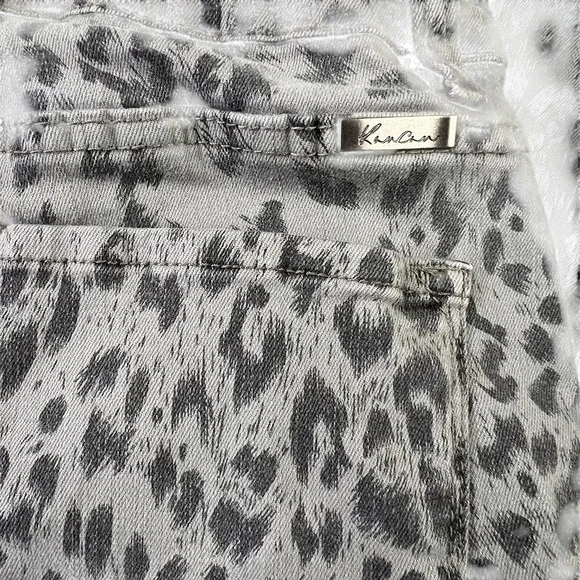 KanCan Womens Skinny Jeans Size 9 28 Gray Animal Print Raw Hem Ankle‎ Stretch - Picture 5 of 9